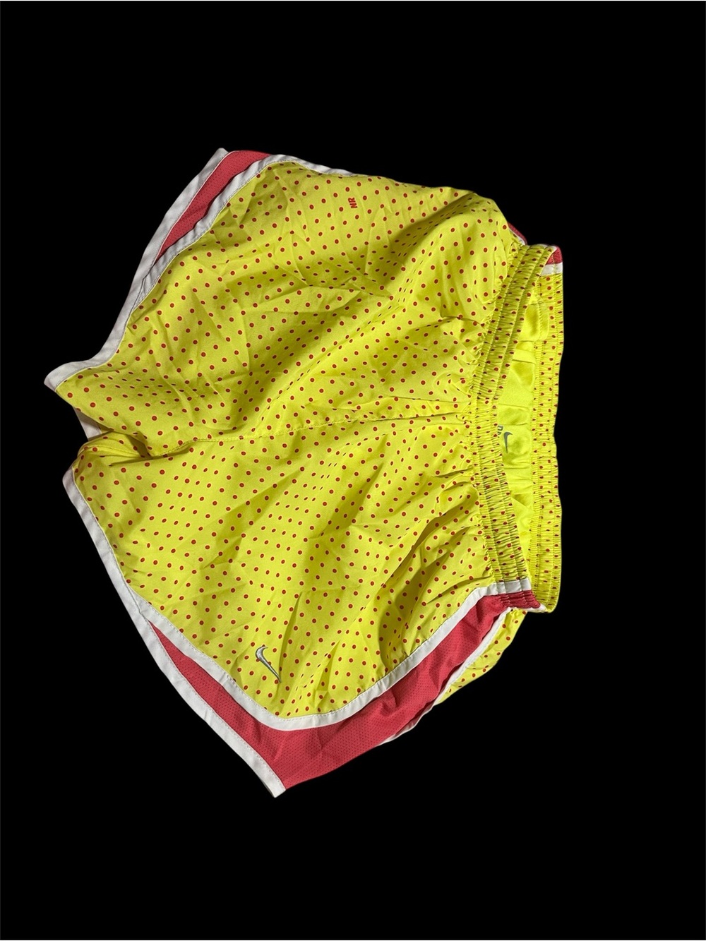Nike Yellow Polka Dot Shorts with Red Panels